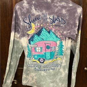 Simply Southern Long Sleeve Tie-Dye Shirt - Purple and Green